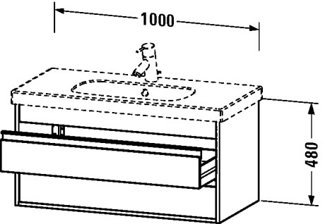 KT664800909 Ketho Тумбочка подвесная Светло-голубой матовый декор Duravit - Вид №1