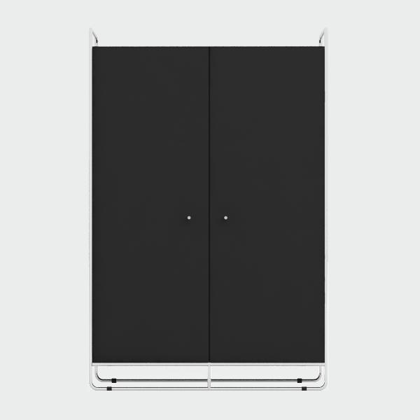 Шкаф двухдверный на металлических ножках черный Bauhaus WOODI  00-3966113 Черный  - Вид №4