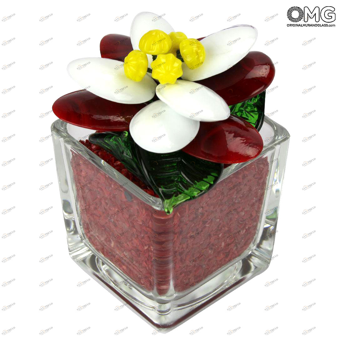 4745 ORIGINALMURANOGLASS Держатель для карт-указателей мест за столом Рождественник - муранское стекло OMG 4 см 