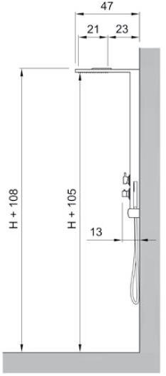 Samo Настенная душевая стойка из нержавеющей стали Eclettica sun-id-1355662 - Вид №3