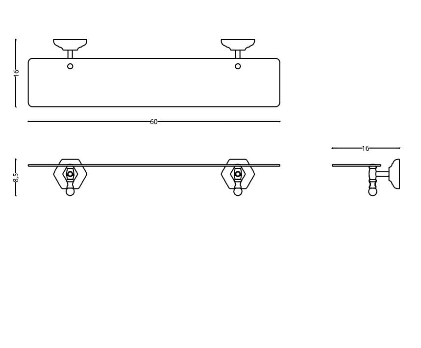 Стеклянная полка для ванной Park Avenue Waldorf ARCH-00103279 - Вид №3
