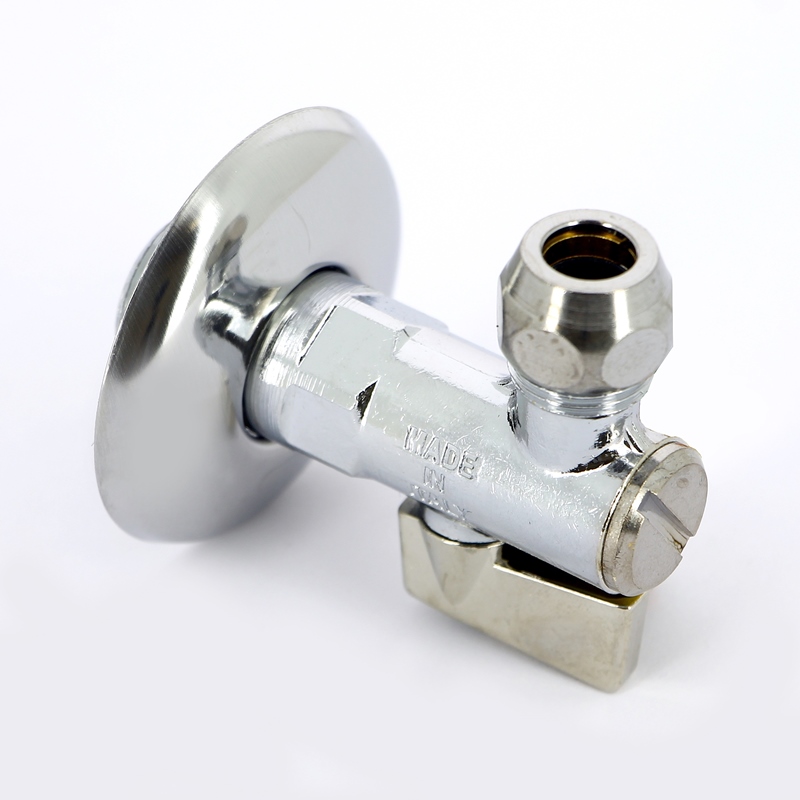 Кран шаровой угловой с фильтром, розеткой и соединителем для медной трубки хромированный ITAP 10х1/2" 38512 - Вид №1