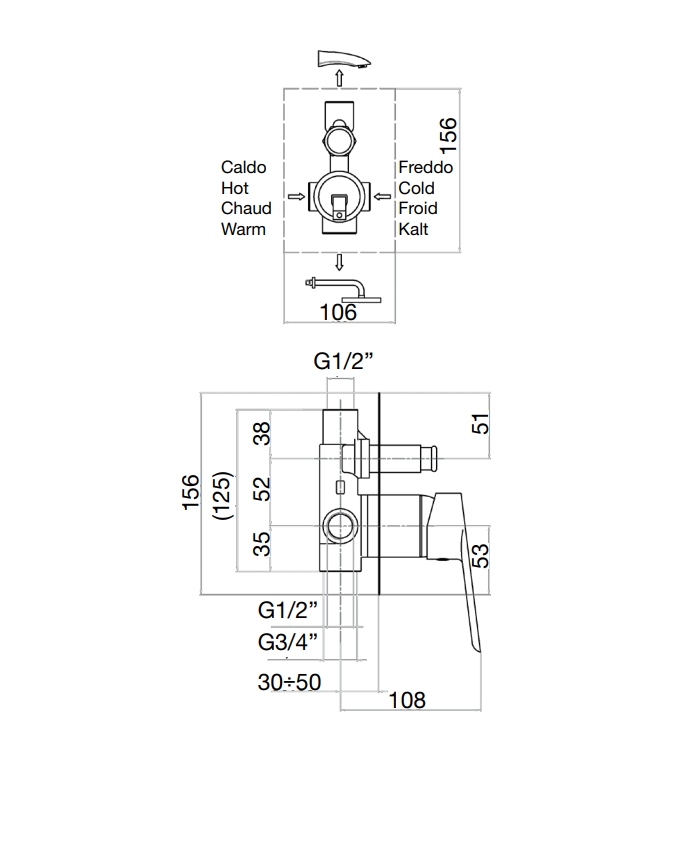81NN7517 Смеситель для душа , черный Fiore Kevon  - Вид №2