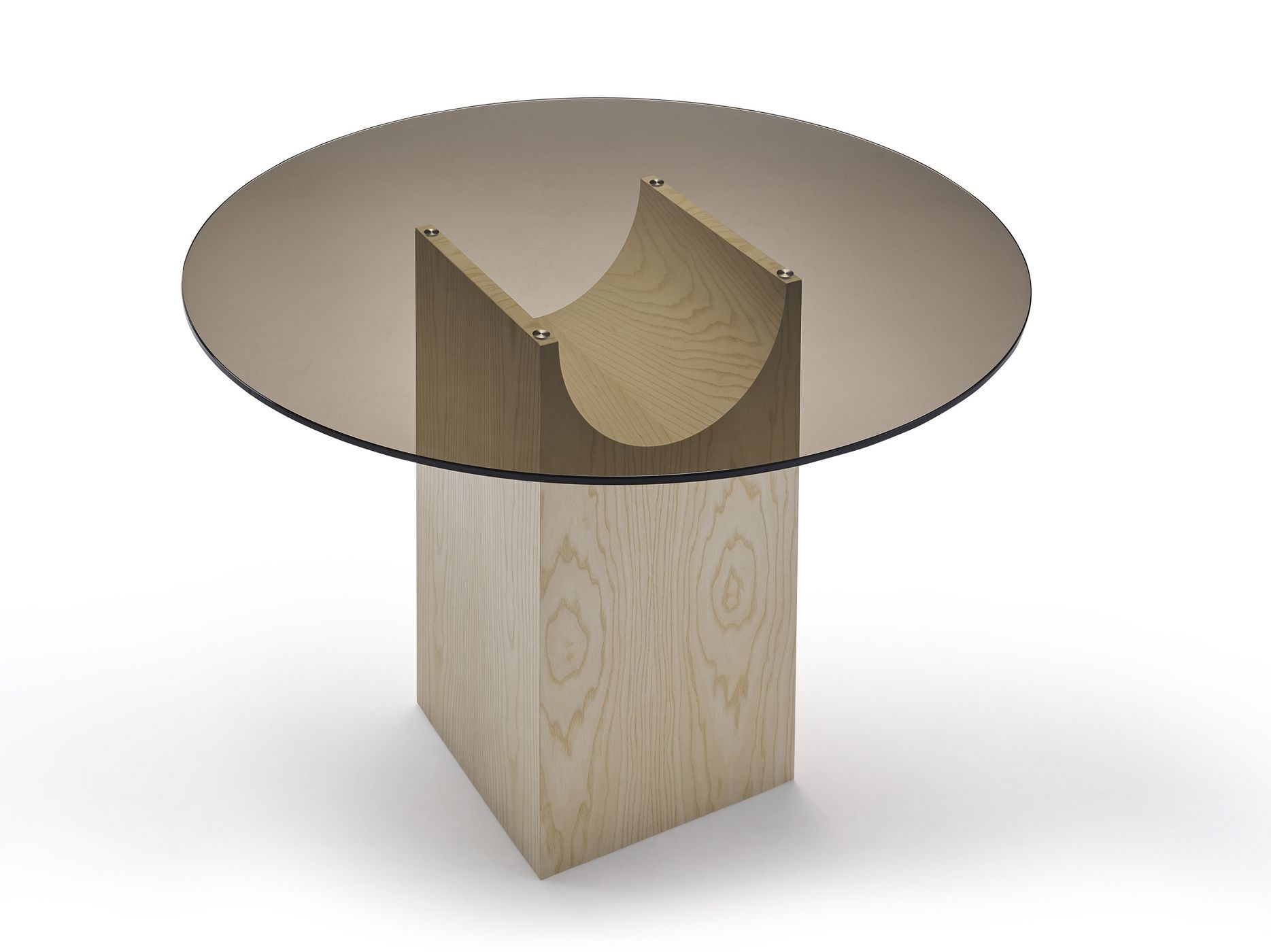 Круглый стол из дерева и стекла SANCAL Vestige ARCH-00028149