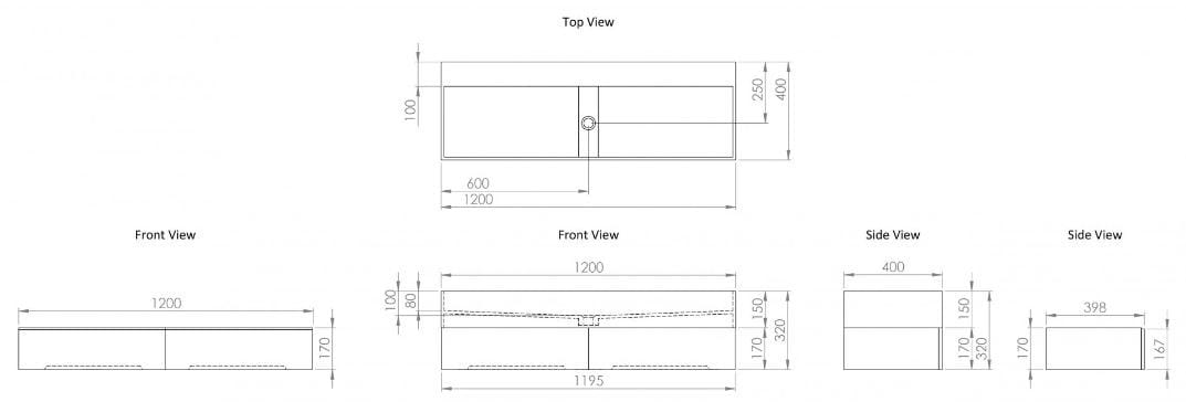Двойной умывальник из смолы со встроенным умывальником LUSSO Thinn ARCH-00135642 - Вид №6