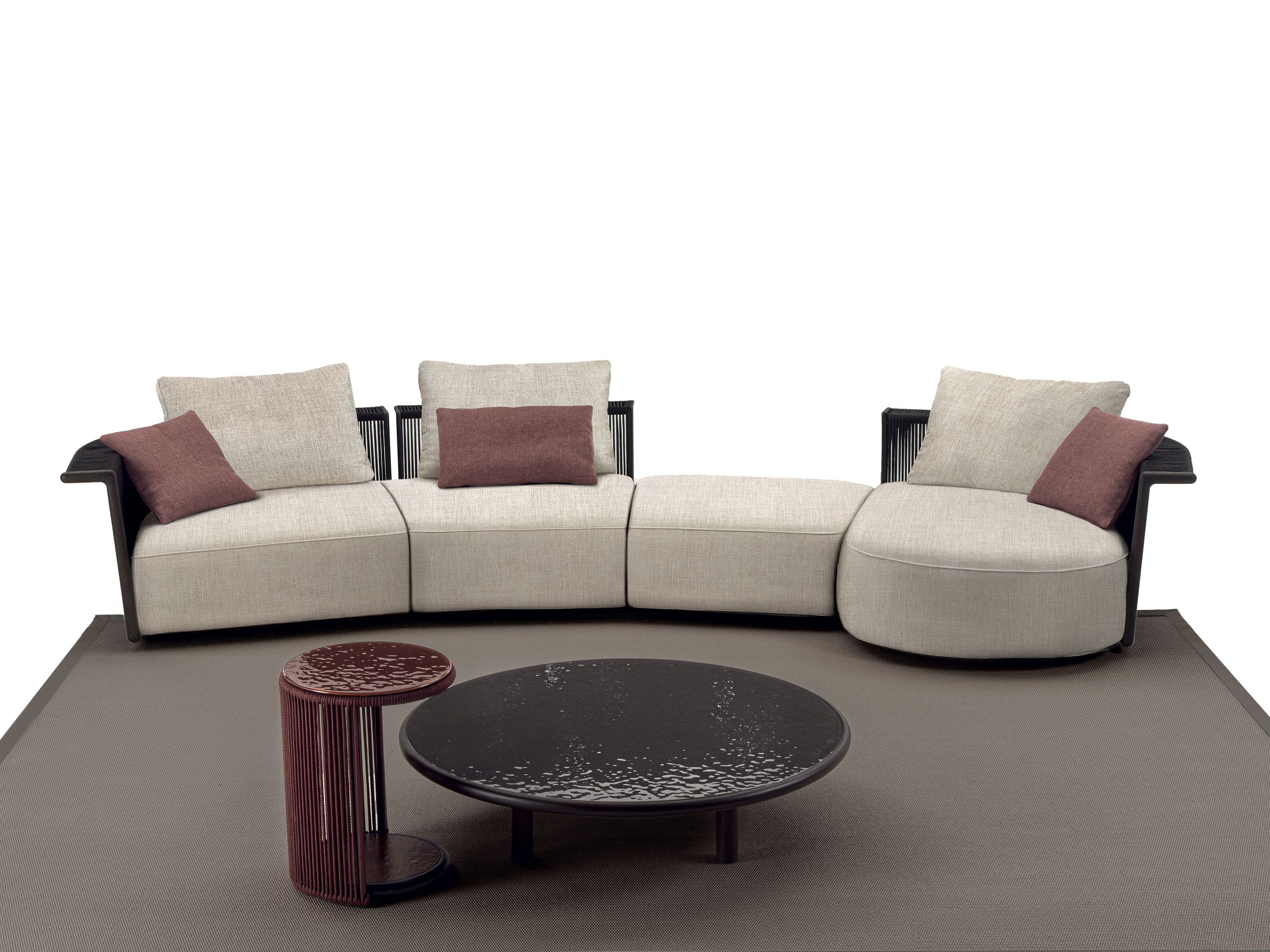 4-местный тканевый модульный изогнутый садовый диван Longhi курорт ARCH-00095504