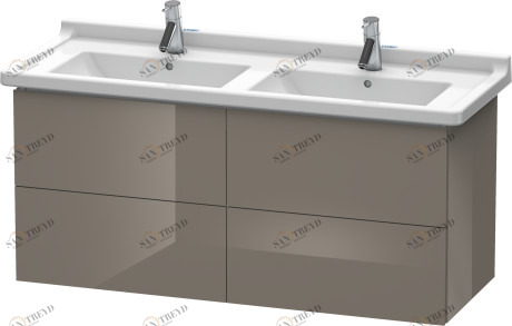 LC626908989 Тумбочка подвесная L-Cube #LC6269 1220 x 469 мм Фланелево-серый глянцевый лак Duravit