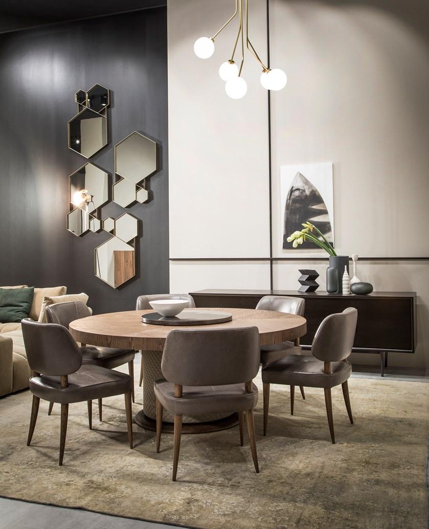 SELVA Круглый обеденный стол из фанерованной древесины  3165  - Вид №2