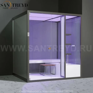 Effegibi BODYLOVE H BL30030002 Хаммам. Установка: в правый угол. Мощность: 7 кВт макс. Размеры: длина 200 см, ширина 176 см. Отделка: гладкое стекло.