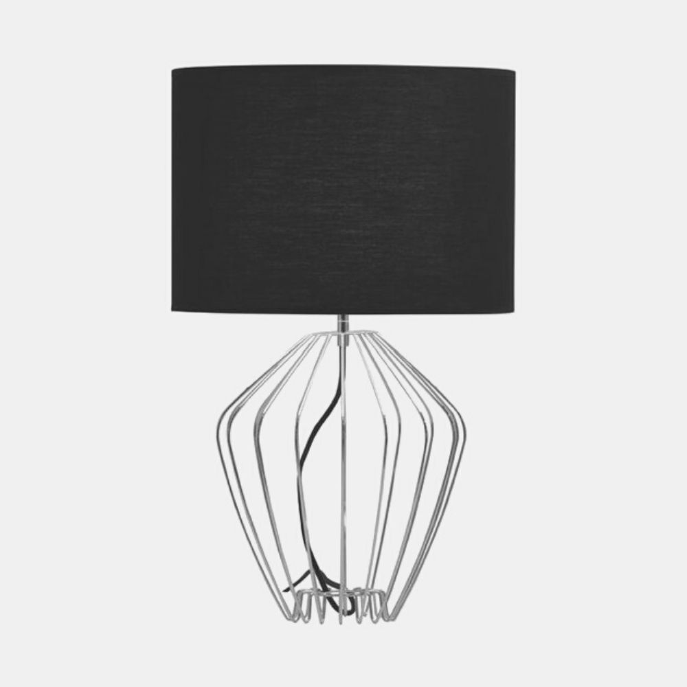 091417 Настольная лампа хромовое основание + черный абажур Aromas del Campo Eclectic
