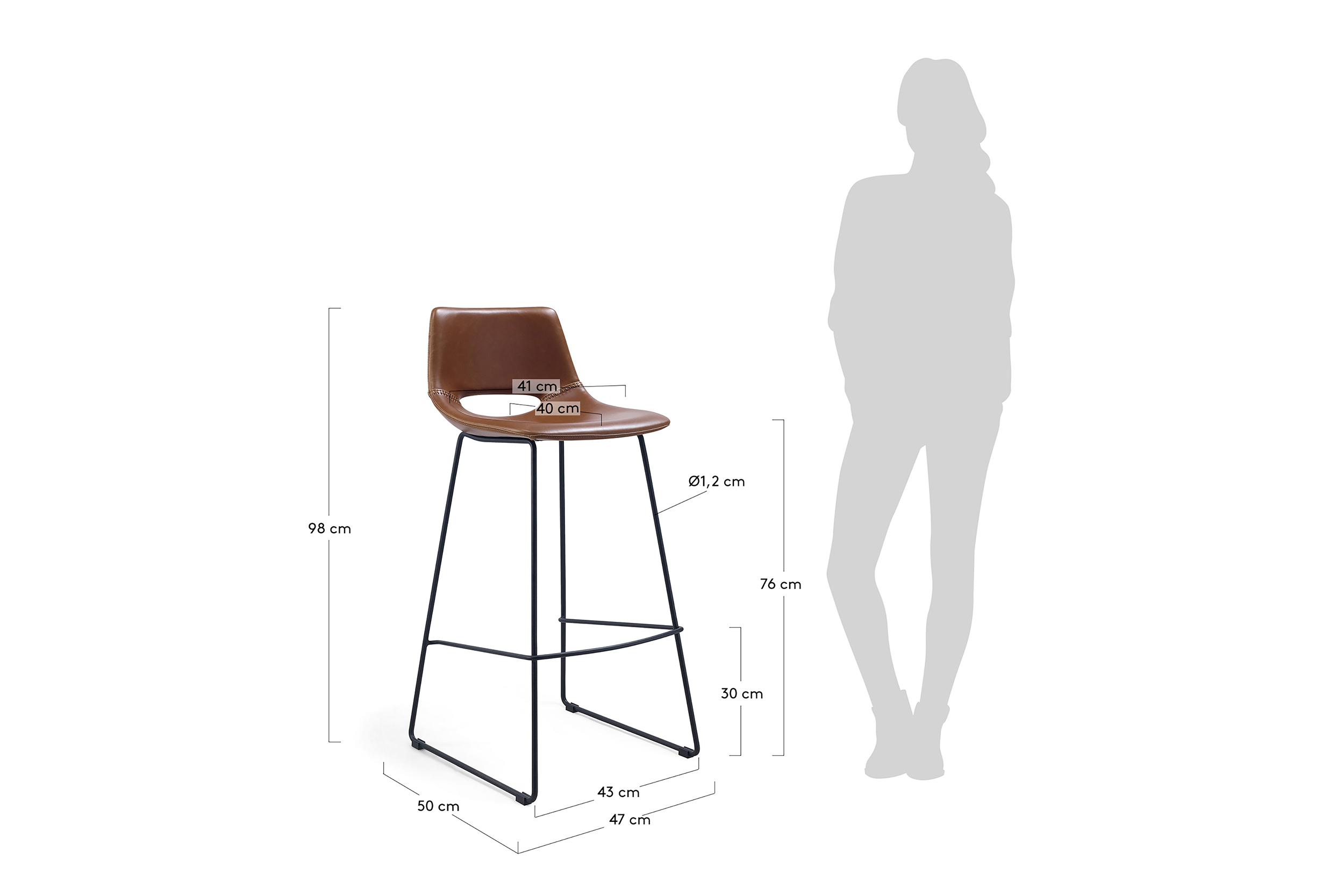 2000983239402 Барный стул LA FORMA Ziggy - Вид №3