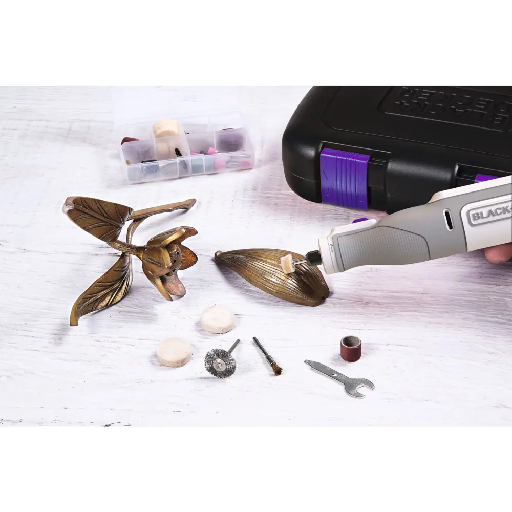 Гравер аккумуляторный Black&Decker BCRT8IPETK, 7.2 В Li-ion 1.5 Ач BLACK + DECKER STLM-2179344 - Вид №9