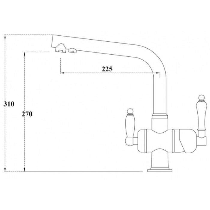 Zorg ZR 328 YF Satin Смеситель для кухни Zorg 310х225  - Вид №2