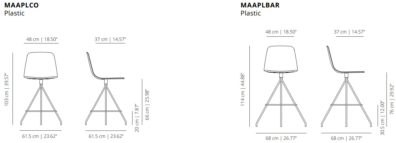 Viccarbe Табурет поворотный на жердочке из полипропилена Maarten plastic sun-id-1470590 - Вид №3
