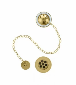 Слив-перелив для ванны Burlington с гибкой подводкой [W3 GOL], цвет Золото  Burlington W3 GOL