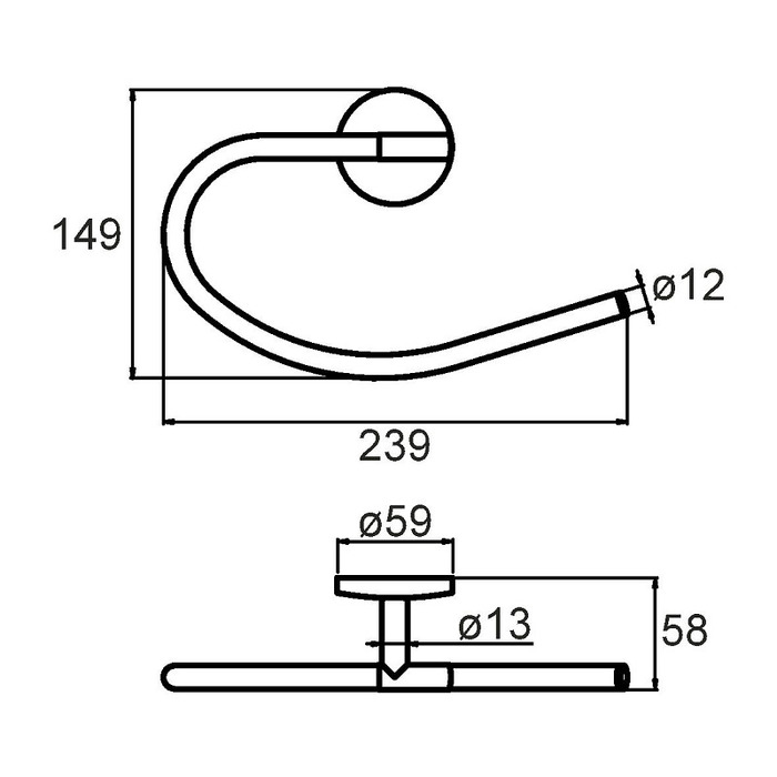 CADSM00M52 Milardo Cadiss Полотенцедержатель полукольцо Cadiss Россия  - Вид №1