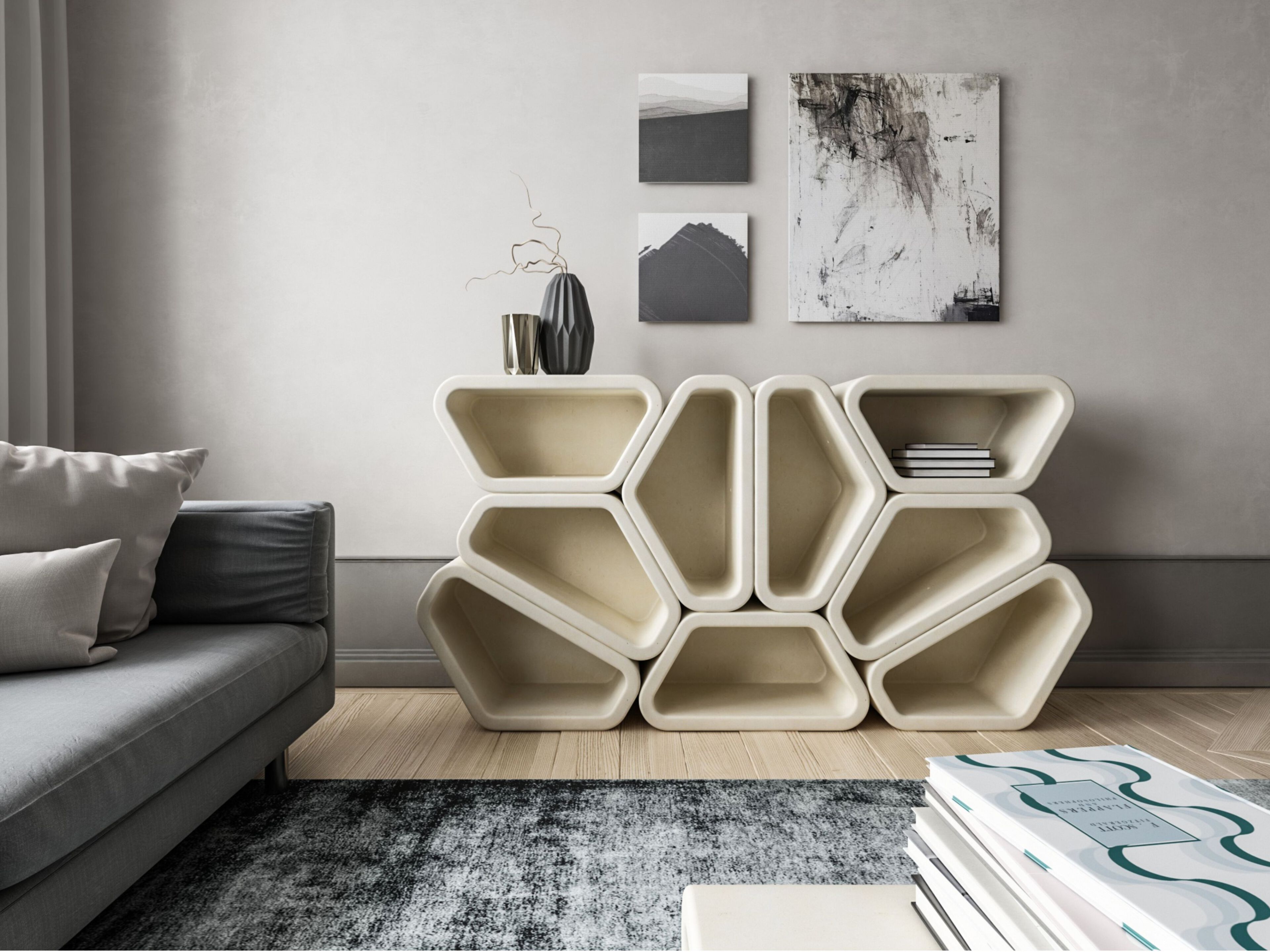 Секционный книжный шкаф из камня Лечче PIMAR Messàpo ARCH-00131883 - Вид №2