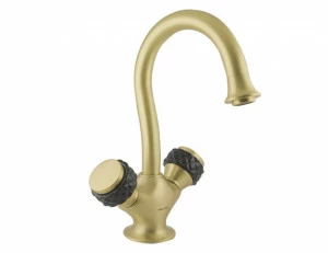 065505.N00.50 Смеситель для раковины на одно отверстие, черный фарфор Яркий хром