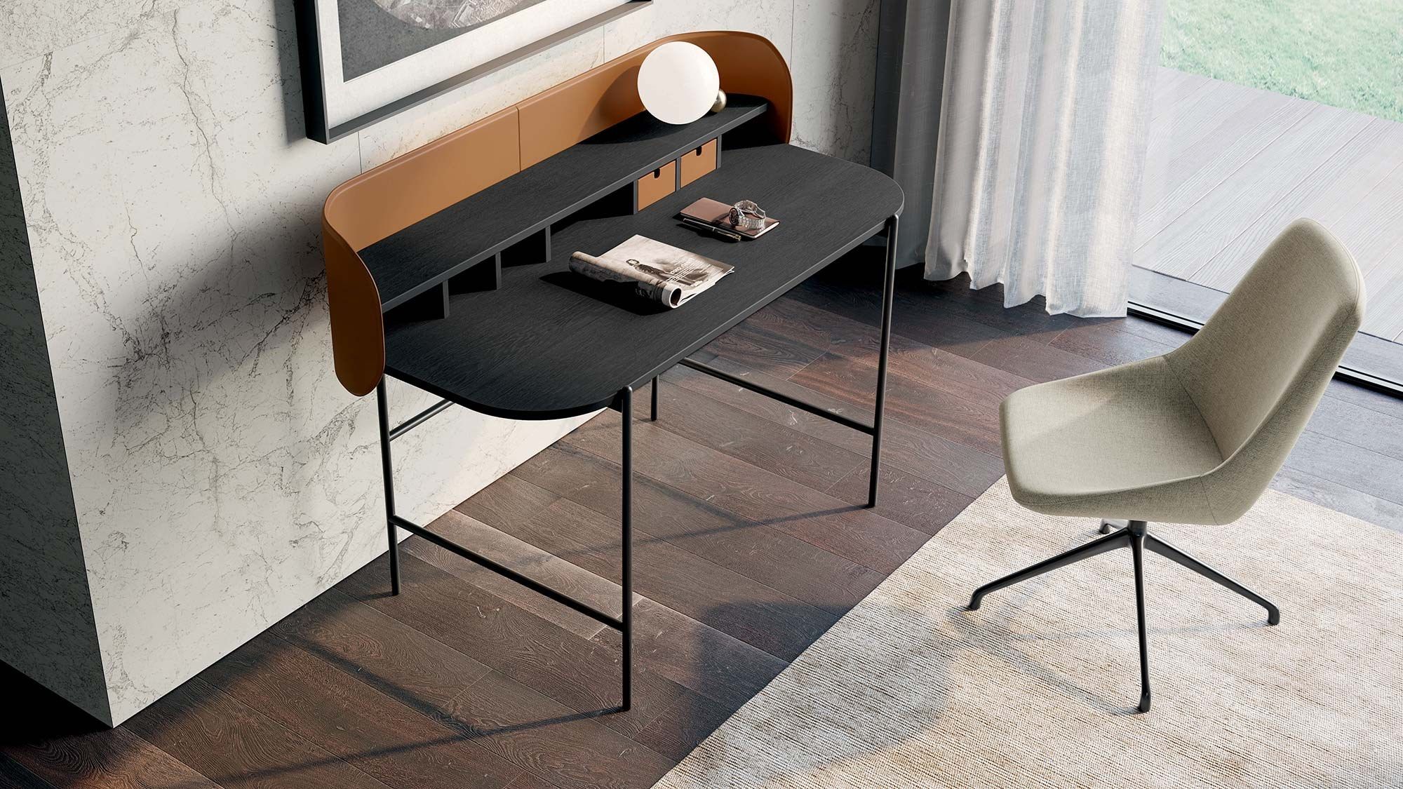 Кожаный поворотный стул Dall'Agnese LE MANS ARCH-00018301 - Вид №2