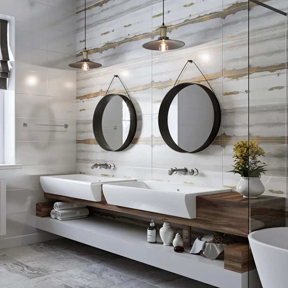 Плитка настенная Медео 25х75 см 1.5 м², цвет светло-серый Santreyd STLM-2121192 - Вид №2