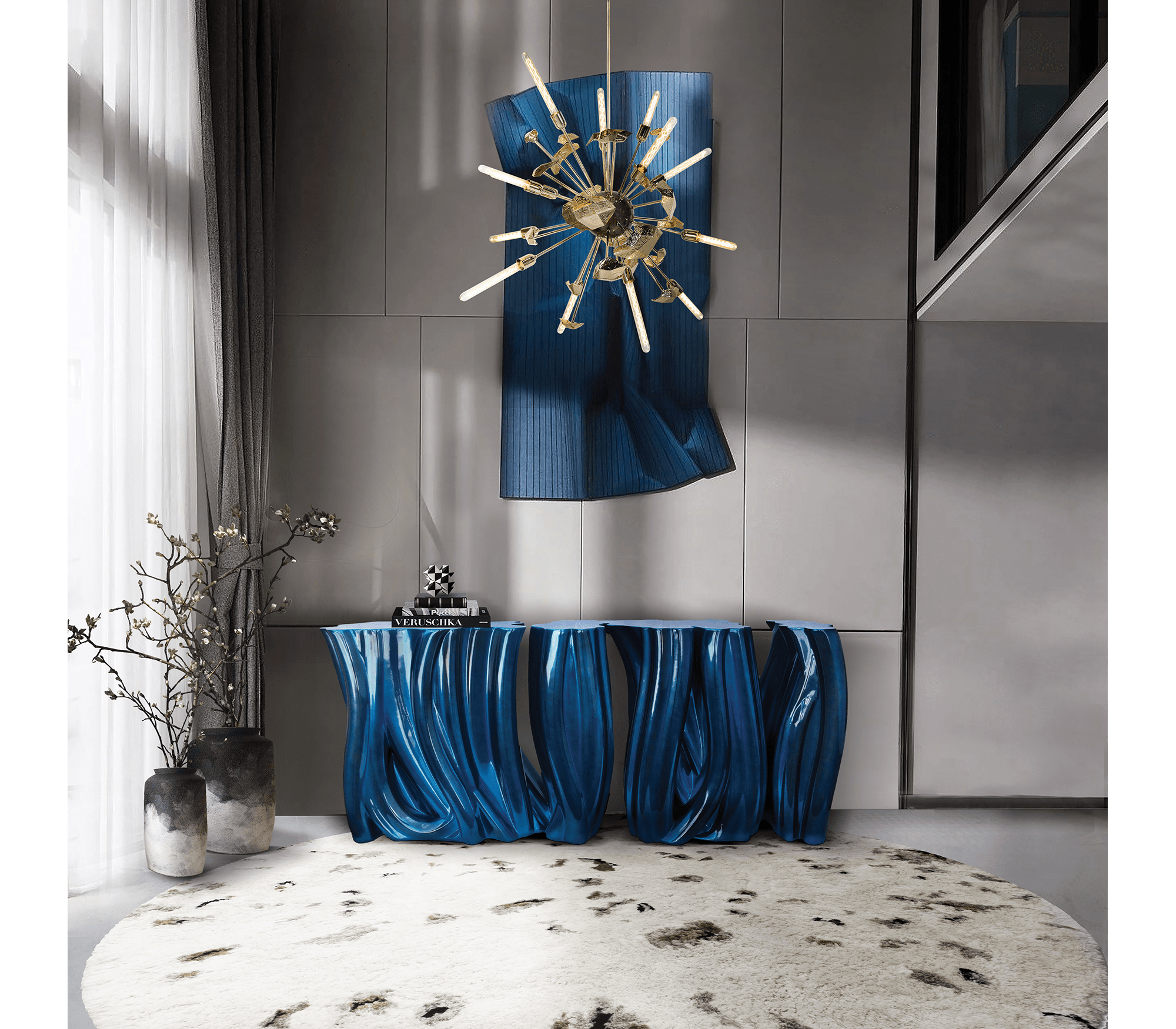 0-041 Монохромный синий буфет Boca Do Lobo  - Вид №11