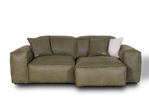 2-местный секционный диван из кожи с эффектом старения