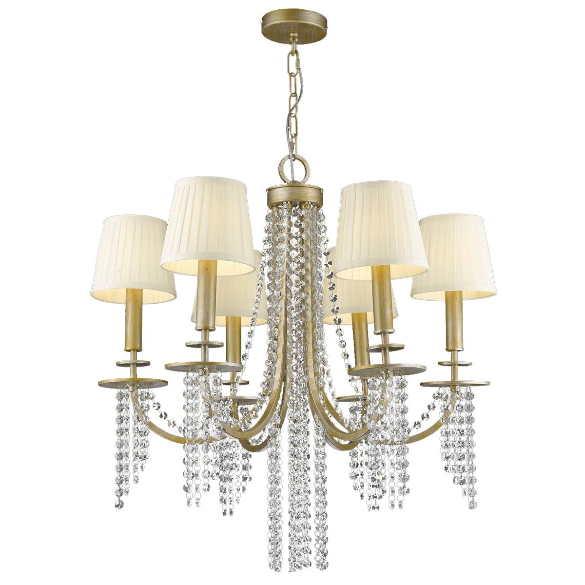 Люстра P68058-6B от Delight Collection золото/бежевая DELIGHT COLLECTION ДИЗАЙНЕРСКИЕ 247086 Золото  - Вид №1