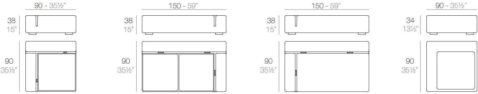 VONDOM Модульный садовый диван из полиэтилена Kes sun-id-1353171 - Вид №6