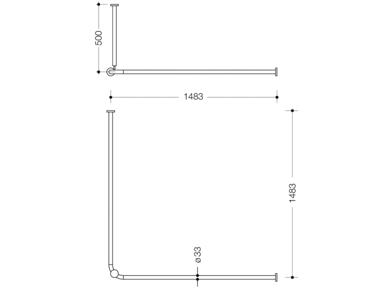 801.34B1261 Карниз с потолочным подвесом HEWI Edition matt | Polyamid  - Вид №5