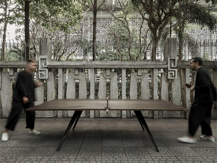 District Eight Прямоугольный стол для пинг-понга из дуба и чугуна  M0251  - Вид №2