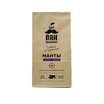 Манты свинина-говядина Пан Пельмень 800 г Santreyd 34675