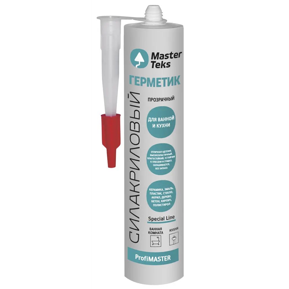 Герметик силакриловый MasterTeks прозрачный 290 мл STLM-2199164
