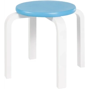 Табурет детский Ромашка 36x26x36 см дерево цвет бело-голубой