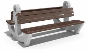 ENCHO ENCHEV - ETE Скамейка из бетона и дерева со спинкой  9