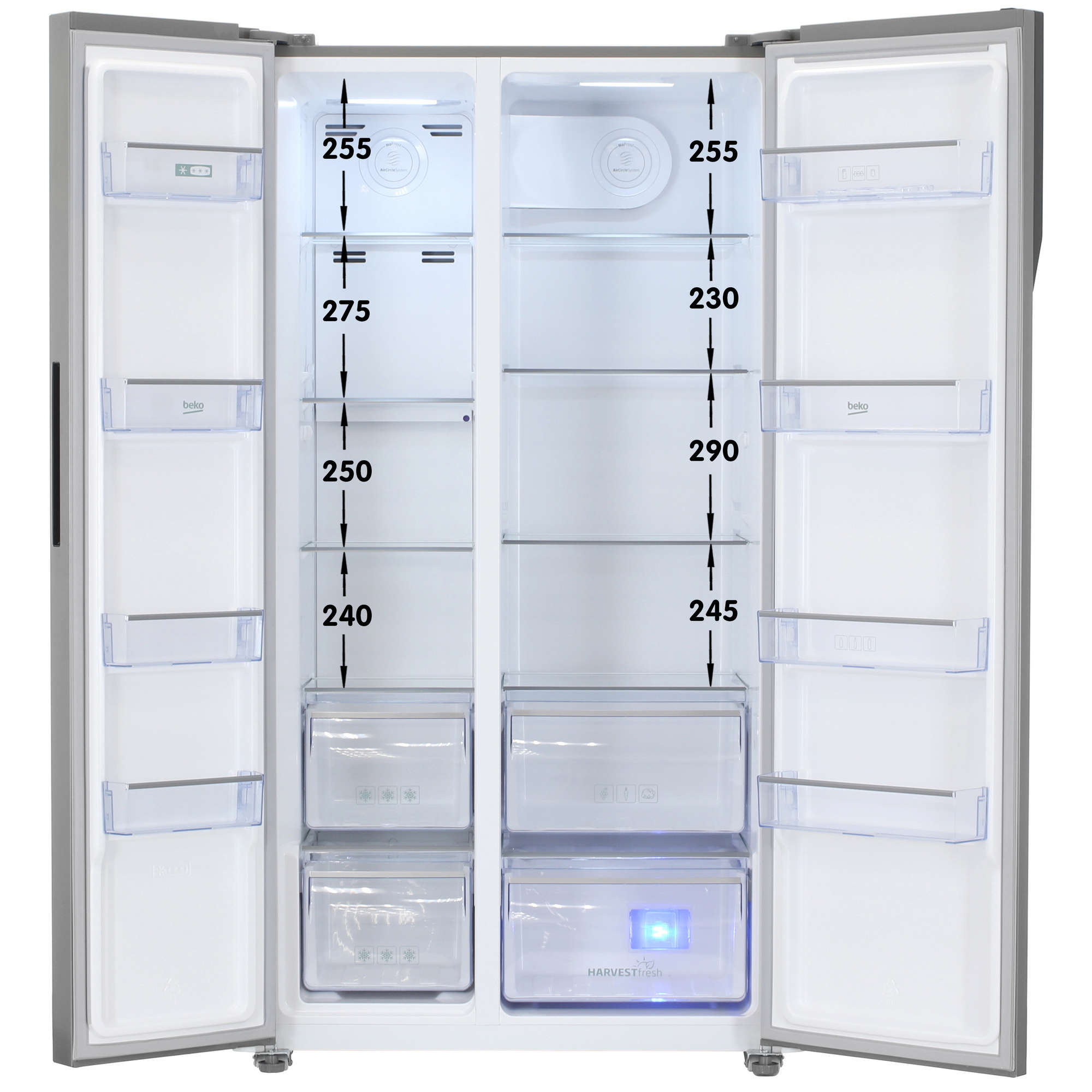 5495090 Холодильник Side by Side   Beko GNOR563E20X серебристый STDN-0016437 - Вид №1