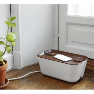 Органайзер бело-коричневый для проводов средний Hideaway BOSIGN  00-3872049 Белый;коричневый