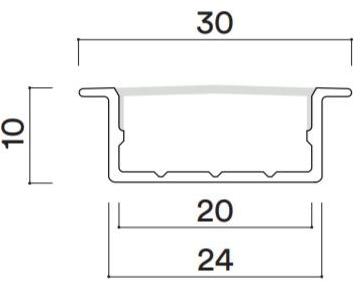 HER Линейный световой профиль из алюминия для светодиодных модулей  Pf025  - Вид №2