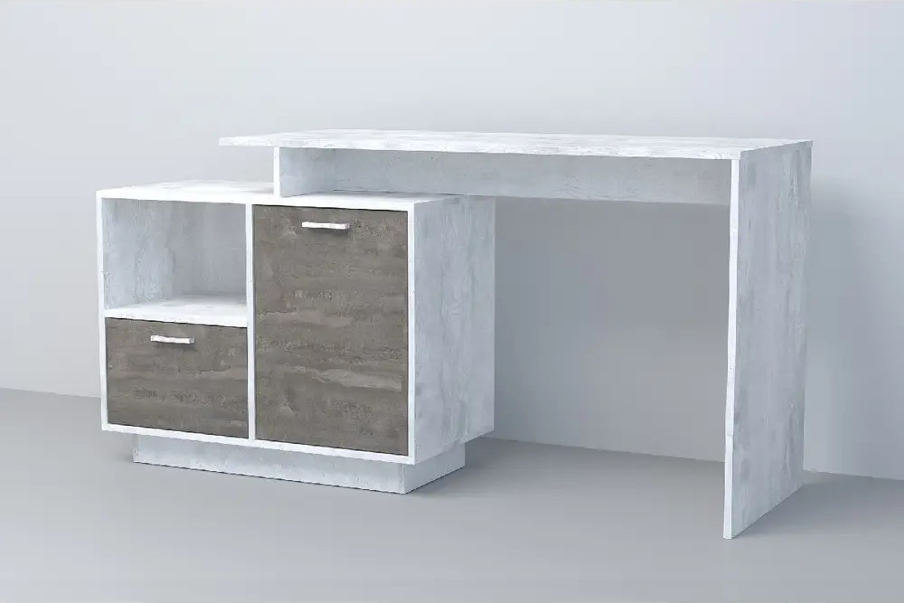 91404887 Компьютерный стол Диал ST2PDBETONKAMEN 51x185x51 см ЛДСП цвет бетон/темный камень STLM-1075613