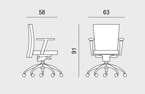Тканевый операционный офисный стул с колесами на насесте Viganò Queen Fabric ARCH-00071945 - Вид №1