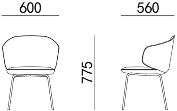 HC28 Cosmo Стул с обивкой и подлокотниками  21f003  - Вид №2