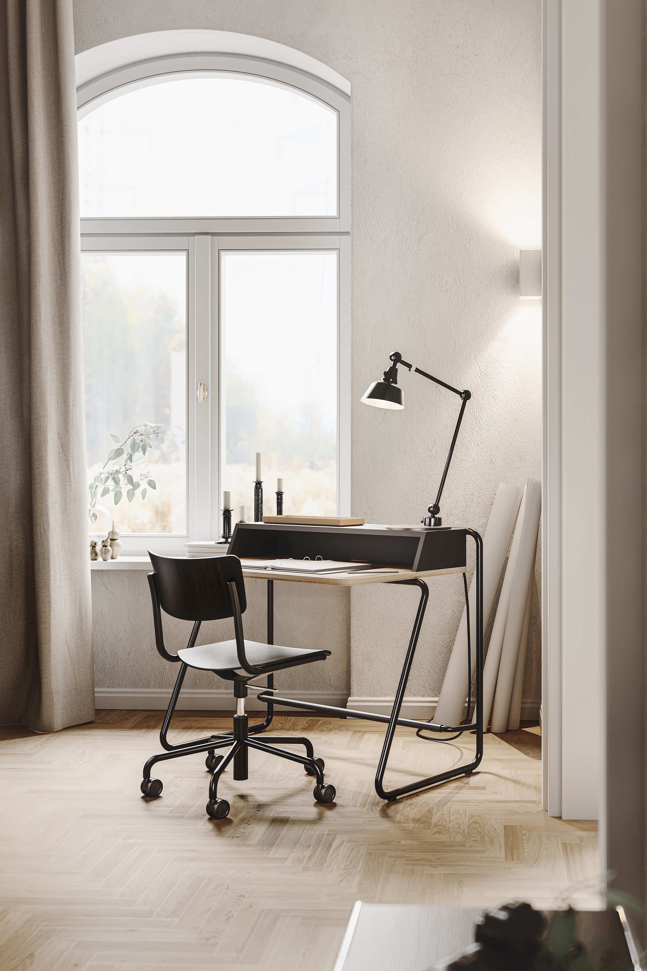Вращающееся кресло с колесами THONET S 43 ARCH-00106343 - Вид №1