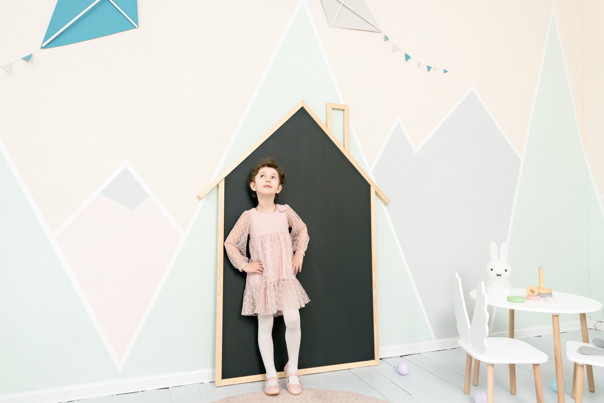 Грифельная доска натуральное дерево "Домик" ЗАЯЦ  00-3859382 Бежевый Santreyd  - Вид №2