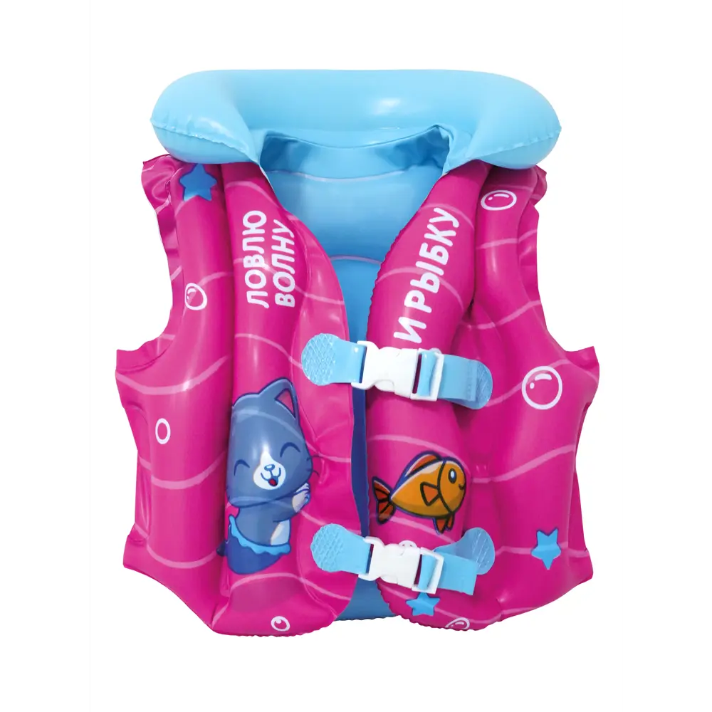 Надувной спасательный жилет Котик ПВХ 45x44 см разноцветный Santreyd STLM-2140730