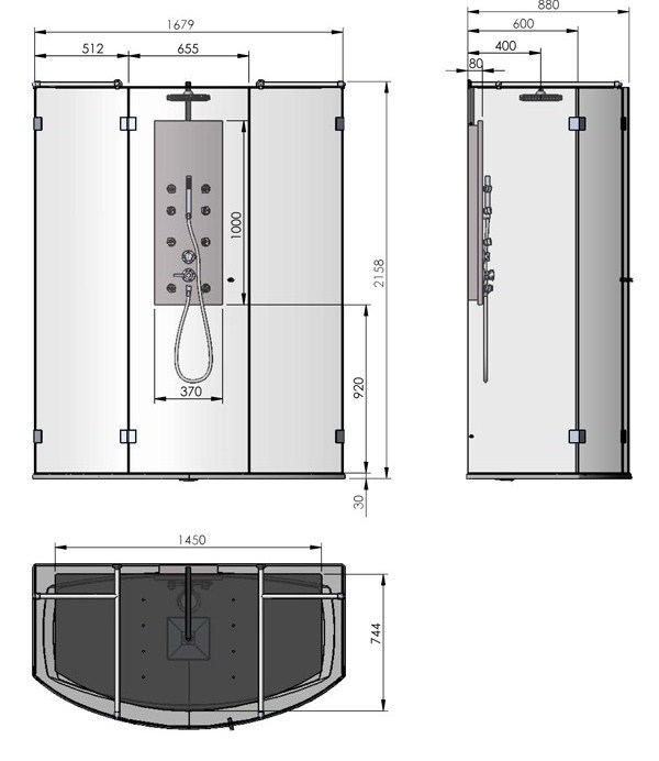 PKA9D00BAS00000 Shower space collection душевая кабина Pool Spa Santreyd 1719 - Вид №1