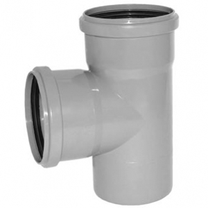 Тройник канализационный ПВХ Д50х50мм 90 градусов Политек 6282 - Вид №1