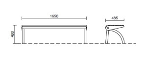 Стальная скамья без спинки