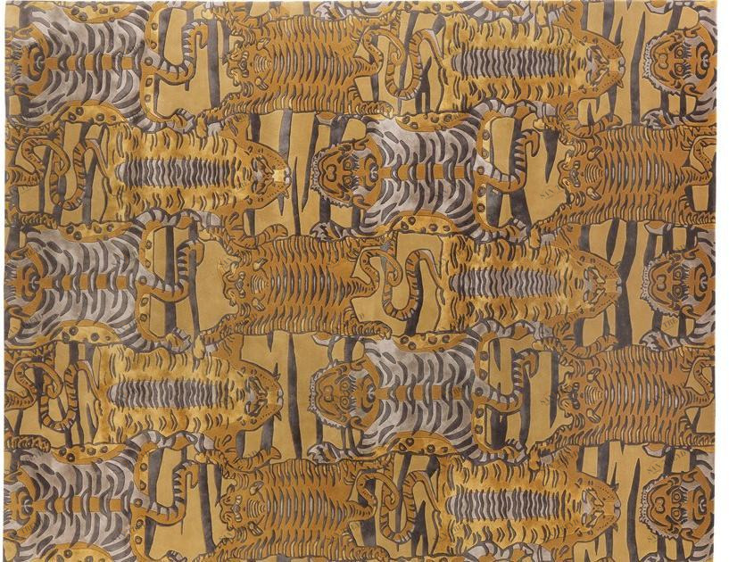 ETRO Home Interiors Ковер из шерсти и бамбукового шелка с прямоугольным узором  E.tin.571.a 