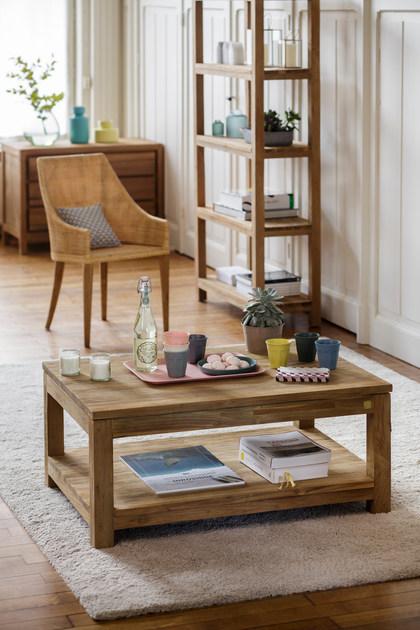 Kok Maison Низкий прямоугольный журнальный столик из тика Drift sun-id-1514916 - Вид №1