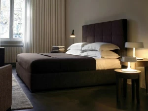 Meridiani Двуспальная кровать со съемным чехлом из ткани Bardò