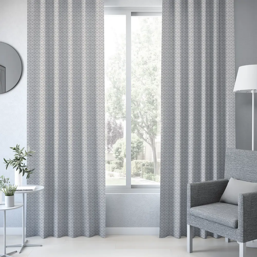 Штора на ленте Emilia 160x280 см цвет серый 83407053 STLM-2207314 INSPIRE  - Вид №3